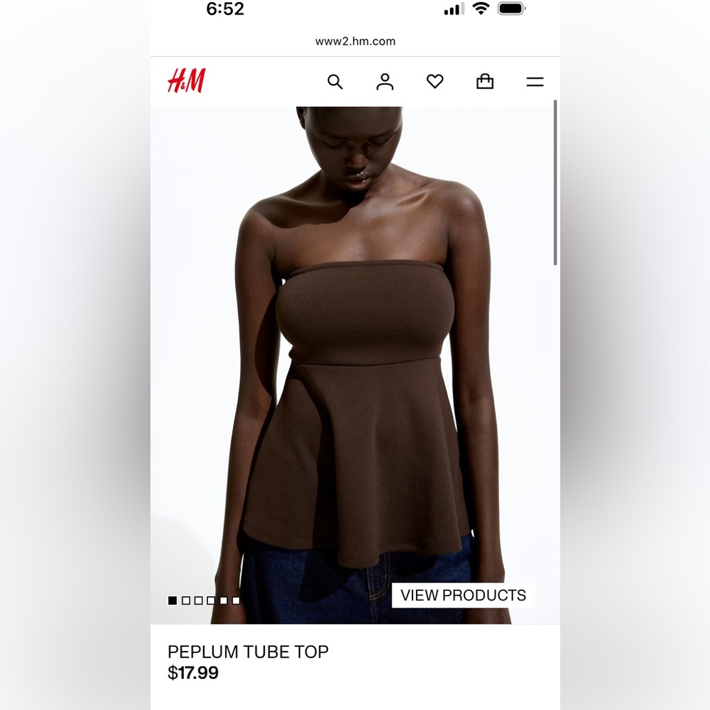 H&M Chic brown peplum top